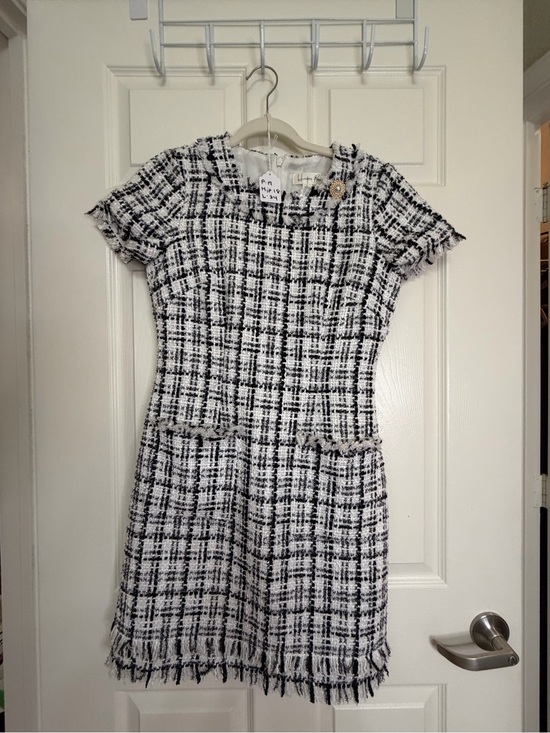 Harper Rose Dresses & Skirts - Chic Tweed Black & White Short Sleeve Dress by Harper Rose